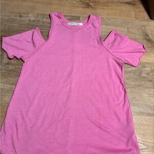 We The Free Pink Cold Shoulder Tee